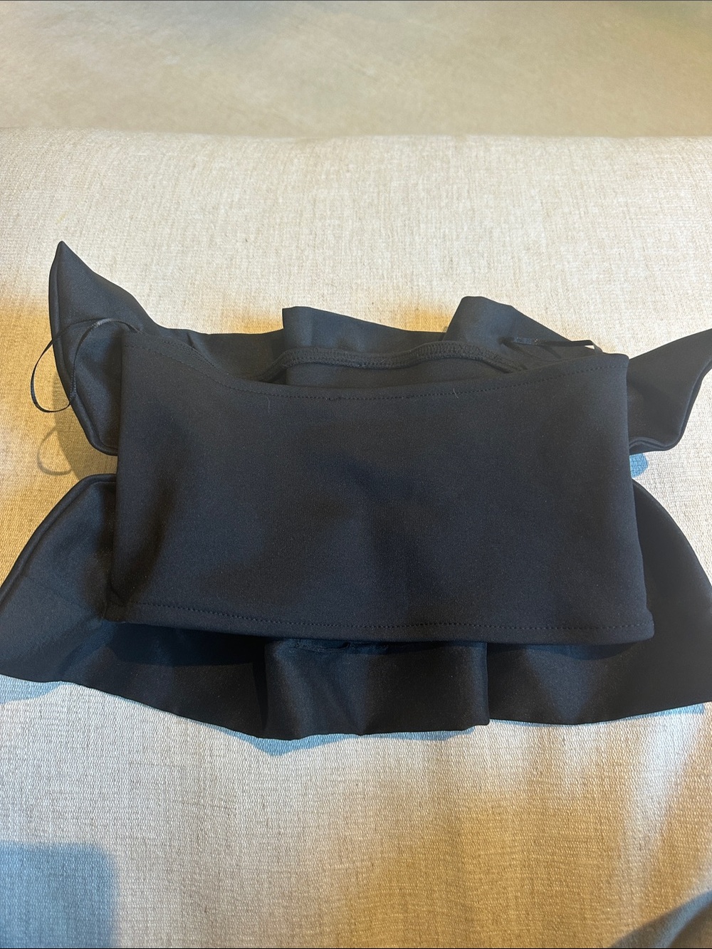 Zara Black Ruffled Crop Top - Picture 3 of 3